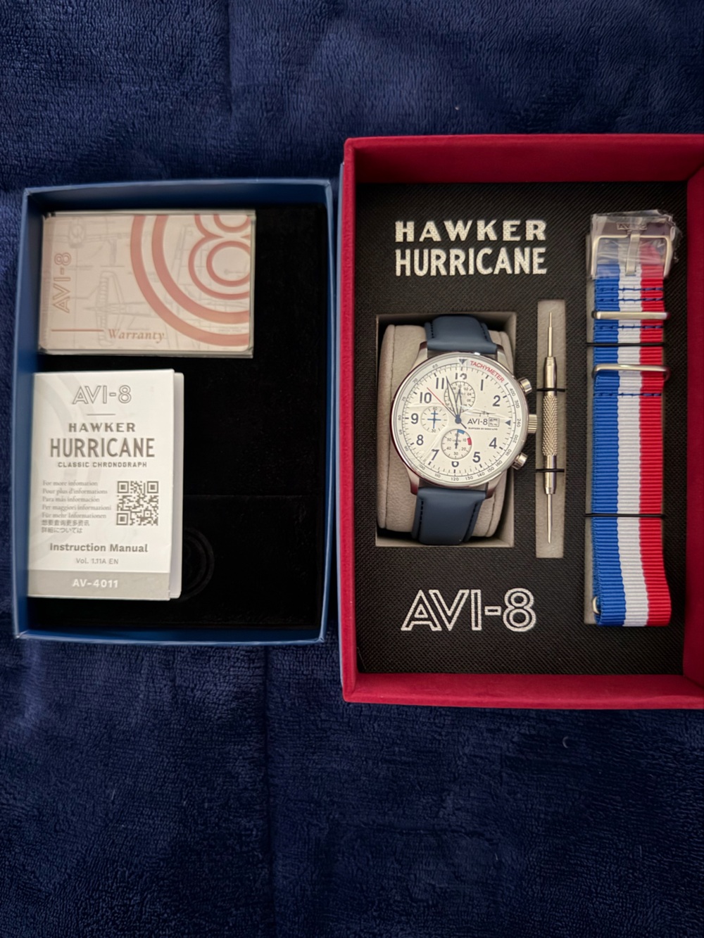 Hawker Hurricane Men's Blue Strap Chronograph Watch